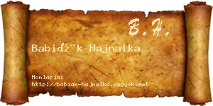 Babiák Hajnalka névjegykártya