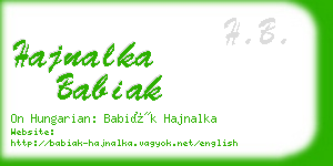 hajnalka babiak business card